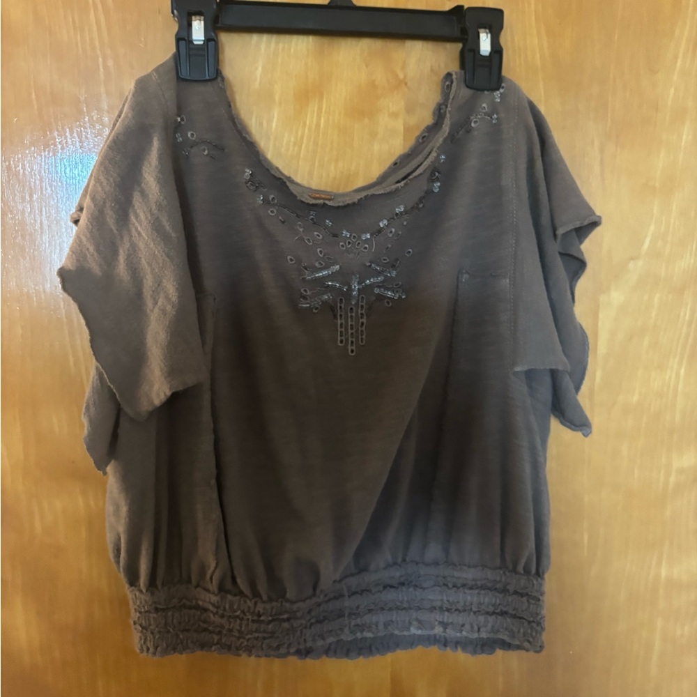 Free People Boho Flutter sleeve Top
